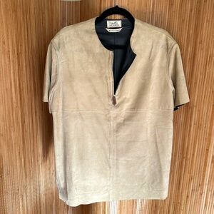 Hermès Chevreau Kidskin Quarter-Zip T Shirt